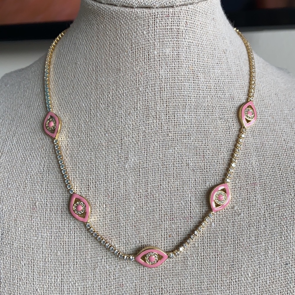 Evil Eye Micropave & Enamel Necklace